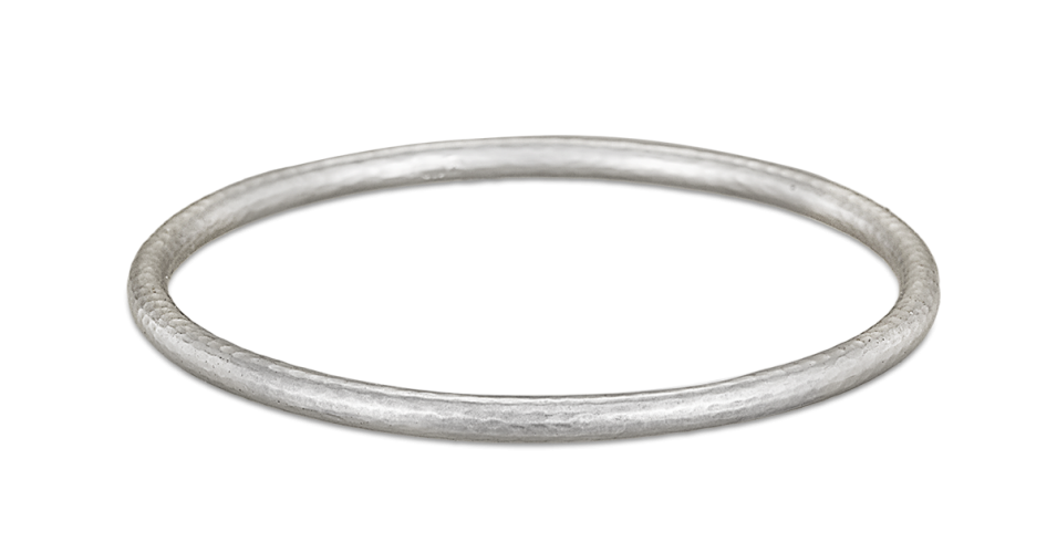 White Hammered Gold Bracelet