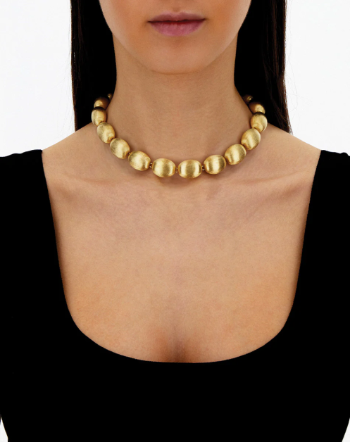 "Muse" gold beaded necklace (medium)