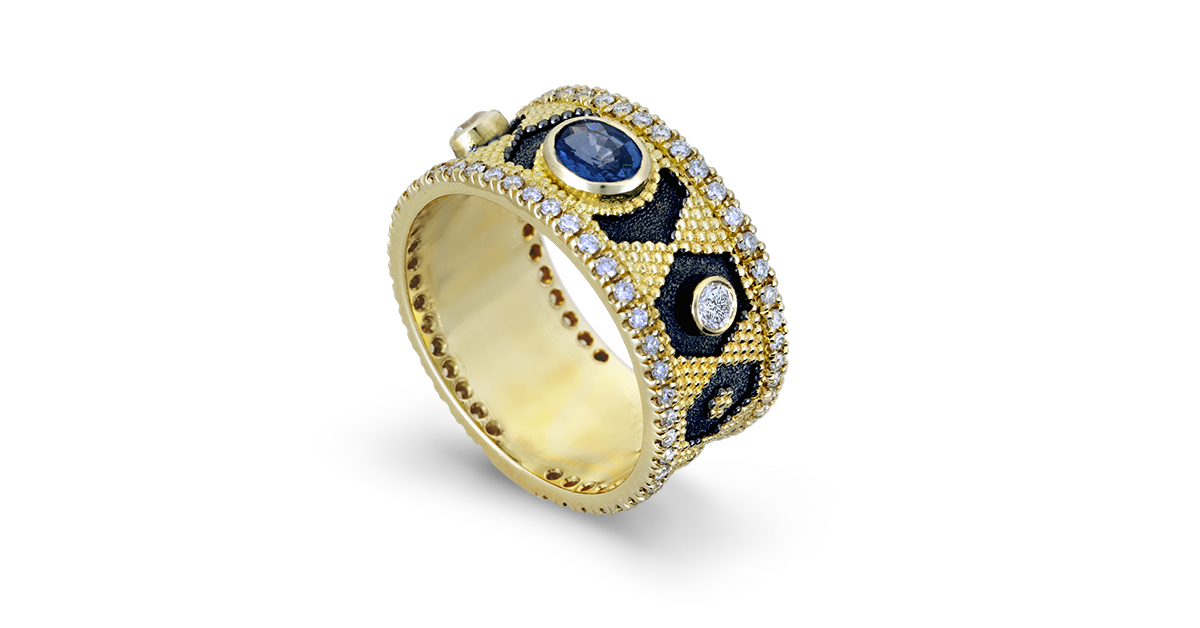 Byzantine Ring With Sapphire